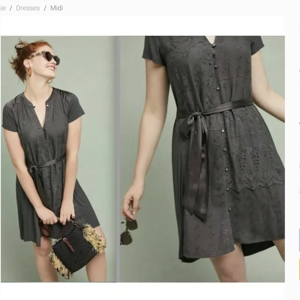 Tiny Anthropologie Stone Harbor Eyelet Embroidered Shirt Dress